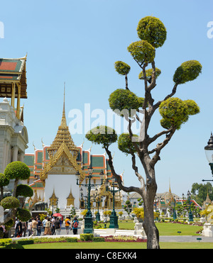 Dusit Maha Prasat, Halle, Grand Palace, alte, Stadt, Stadt, Bangkok, Thailand, Asien, Bäume Stockfoto