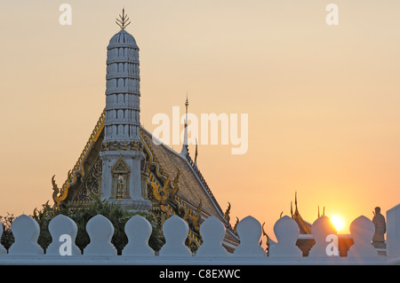 Abend, Wat Phra Kaew, Grand Palace, altes, Stadt, Stadt, Sonnenuntergang, Bangkok, Thailand, Asien Stockfoto