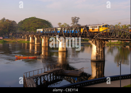 Death Railway, River Kwai, Brücke, Kanchanaburi, Thailand, Asien, Eisenbahn, Stockfoto