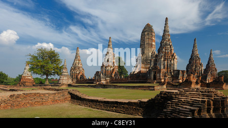 Wat Chai, Watthanaram, Ruinen, Tempel UNESCO World Heritage Site, Ayutthaya, Thailand, Asien, Stockfoto