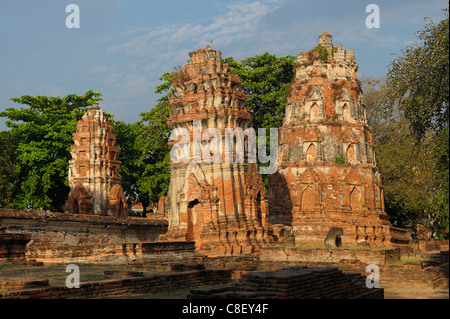 Wat Maha, die UNESCO World Heritage Site, Ayutthaya, Thailand, Asien, Türme Stockfoto