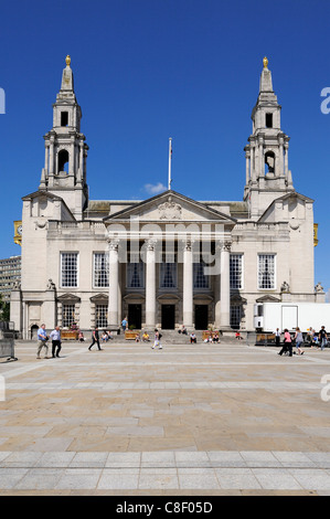 Stadthalle, Millennium Square, Leeds, West Yorkshire, England, Vereinigtes Königreich Stockfoto