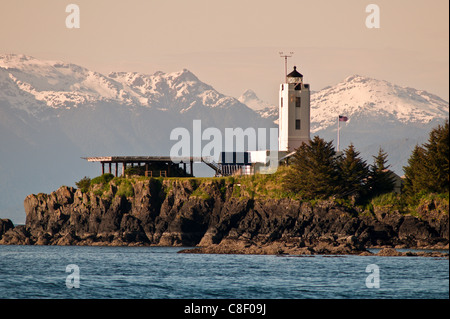 Fünf Finger Leuchtturm im Bereich fünf Finger Inseln von Frederick Sound, südöstlichen Alaska, Vereinigte Staaten von Amerika Stockfoto