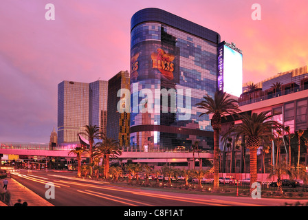 Las Vegas, Boulevard, City, Center, Las Vegas Strip, Strip, Nevada, USA, USA, Amerika, Glücksspiel, Abend Stockfoto