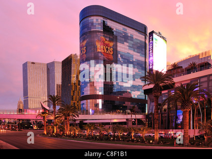 Las Vegas, Boulevard, City, Center, Las Vegas Strip, Strip, Nevada, USA, USA, Amerika, Glücksspiel, Abend Stockfoto