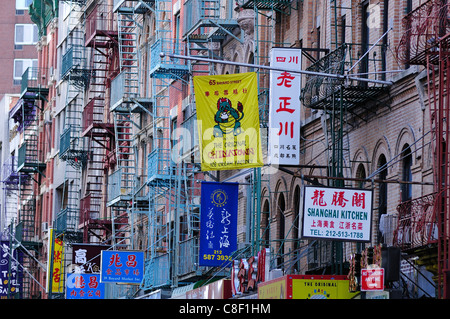 Chinatown, Little Italy, Manhattan, New York, USA, Vereinigte Staaten, Amerika, Fassaden Stockfoto