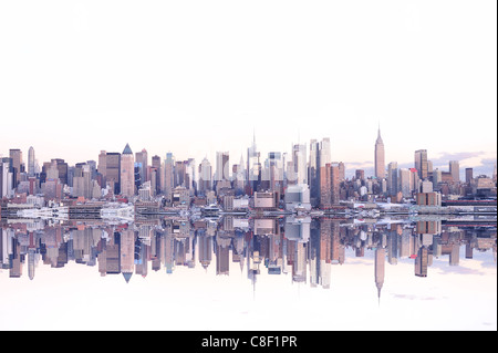 Skyline von Midtown Manhattan, New York, USA, USA, Amerika, panorama Stockfoto