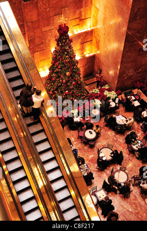 Trump Tower, Interieur, Atrium, 5th Avenue, Manhattan, New York, USA, Vereinigte Staaten, Amerika, Restaurant, Weihnachten Stockfoto