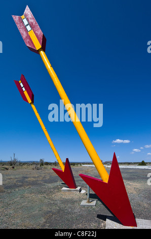 Vereinigte Staaten von Amerika Arizona, Twin Arrows, die Überreste der berühmten Tankstelle auf der Route 66 Stockfoto