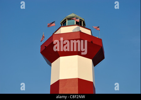 Leuchtturm, Hafenstadt, Sea Pines Plantation, Hilton Head Island, South Carolina, USA, USA, Amerika, Stockfoto