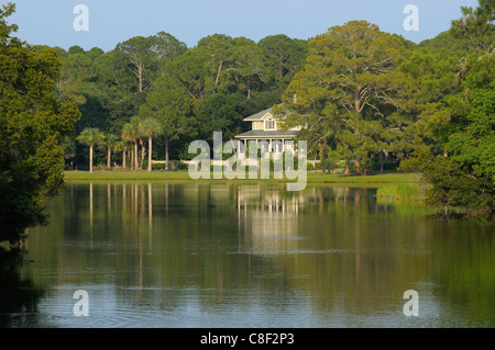 Haus, Sea Pines Plantation, Hilton Head Island, South Carolina, USA, USA, Amerika, Stockfoto