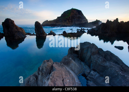 Porto Moniz, Portugal, Europa, Madeira, Küste, Meer, Atlantik, Wasser, Reflexion, natürlich, Wasser, Waschbecken, Natur, Meerwasser Stockfoto