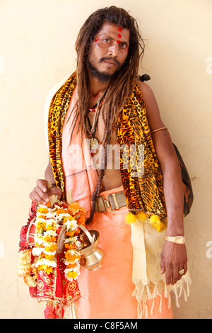 Sadhu in Haridwar Kumbh Mela, Haridwar, Uttarakhand, Indien Stockfoto