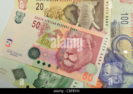 Banknoten der Republik Südafrika, Rand. Stockfoto
