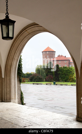 Gericht am Wawel-Schloss. Krakau. Republik Polen Stockfoto