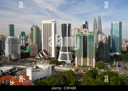 Malaysia, Asien, Kuala Lumpur, Golden Triangle Distrikt, Petronas Towers, Wohnblocks, Hochhäuser, Skyline, goldene t Stockfoto