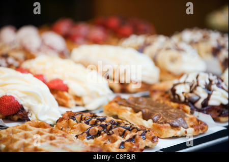 Belgische Waffel Shop, Brüssel, Belgien Stockfoto