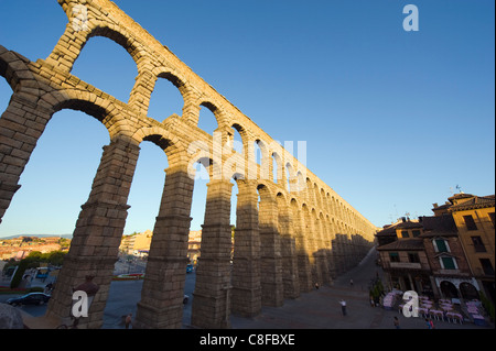 Das 1. Jahrhundert römische Aquädukt, UNESCO-Weltkulturerbe, Segovia, Madrid, Spanien Stockfoto