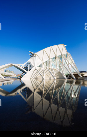 Science Museum, Architekt Santiago Calatrava, Stadt der Künste und Wissenschaften, Valencia, Spanien Stockfoto