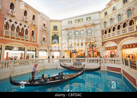 Asien, China, Macau, Macau, Venedig, Venetian Macao, Venetian Hotel, Casino, Casinos, Hotels, Hotels, Gondel, Kanal, Interieur, ich Stockfoto