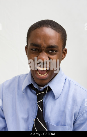 Schreiende Geschäftsmann Stockfoto