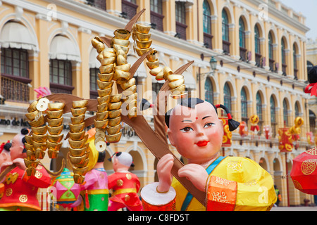 Asien, China, Macau, Macau, Senatsplatz, Largo Senado, kolonialen Gebäuden, Kolonialarchitektur, Chinese New Year, Grossgärtnerei Stockfoto