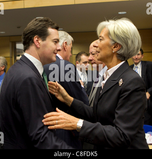 Abgebildet auf der Ecofin-Treffen der Finanzminister der Europäischen Union blieben Recht britischen Ch Stockfoto