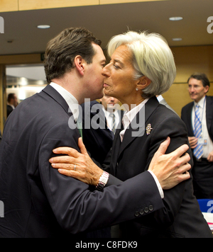 Abgebildet auf der Ecofin-Treffen der Finanzminister der Europäischen Union blieben Recht britischen Ch Stockfoto