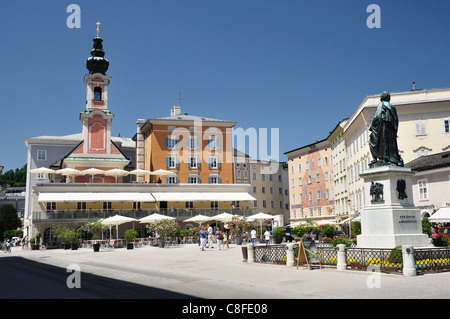 Mozart-Denkmal, Mozartplatz, Salzburg, Österreich Stockfoto