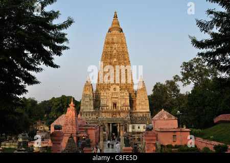 Mahabodhi Tempel, UNESCO-Weltkulturerbe, Bodh Gaya (Bodhgaya, Bezirk Gaya, Bihar, Indien Stockfoto