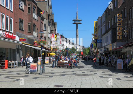 Deutschland, Europa, Wesel, Rhein, Niederrhein, Nordrhein Westfalen, Fußgängerzone, Mall, shopping street, Business-Häuser, Stockfoto