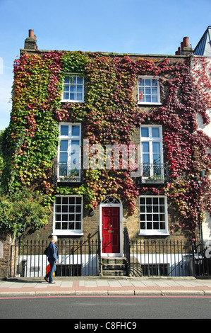 Efeu bewachsenen Georgian House, Harleyford Road, Kennington, London Borough of Lambeth, Greater London, England, Vereinigtes Königreich Stockfoto