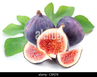 Obst Feigen auf weißem Hintergrund Stockfoto