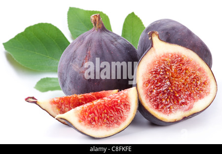 Obst Feigen auf weißem Hintergrund Stockfoto