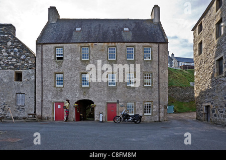 Gebäude im alten Hafen in Portsoy Aberdeenshire-Schottland Stockfoto