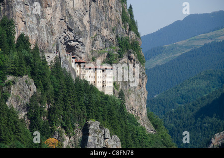 Türkei, Trabzon. Sumela-Kloster (aka St. Maria, Mount Mela oder schwarze Madonna). Stockfoto