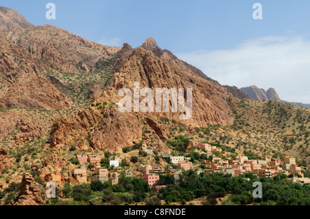 Berber-Dorf im Tal Ameln, Tafraoute, Souss-Massa-Draa Region, Marokko Stockfoto