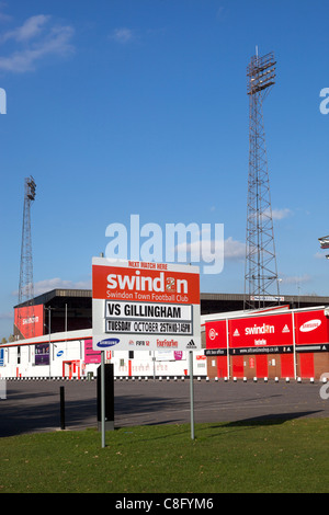 Das County Ground - Haus von Swindon Town Football Club Stockfoto