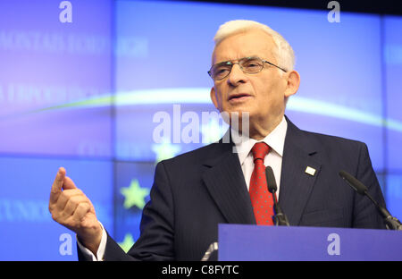 JERZY BUZEK, Präsident des Europäischen PARL 23. Oktober 2011 JUSTUS-LIPSIUS-Gebäude Brüssel Belgien Stockfoto