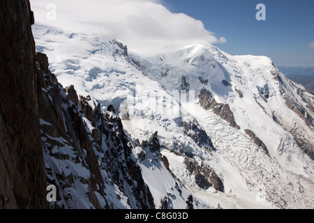 Chamonix: Aguille du Midi: Mont Blanc Stockfoto