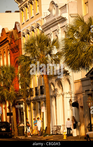 Boutiquen entlang Broad Street Charleston, SC. Stockfoto