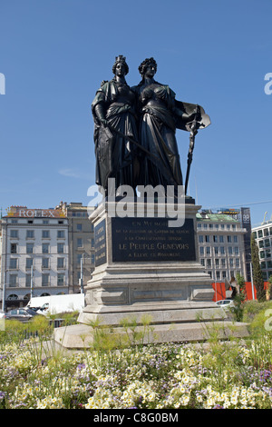 Genf: Englischer Garten: National Monument Stockfoto