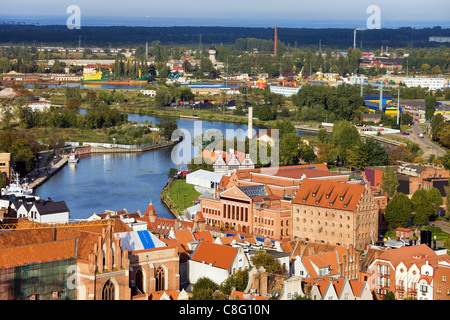 Blick von oben über die Stadt Danzig in Polen Stockfoto