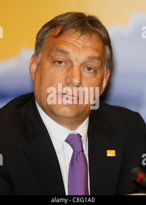 VIKTOR ORBAN Premierminister von Ungarn 23. Oktober 2011 JUSTUS-LIPSIUS-Gebäude Brüssel Belgien Stockfoto