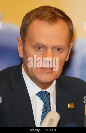 Ministerpräsident DONALD TUSK Polen 23. Oktober 2011 JUSTUS-LIPSIUS-Gebäude Brüssel Belgien Stockfoto