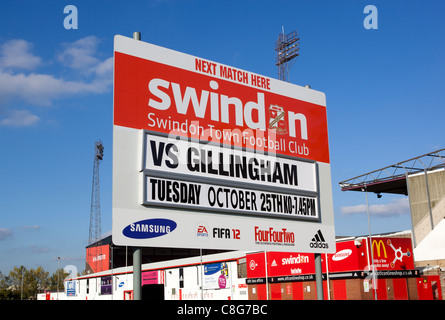 Das County Ground - Haus von Swindon Town Football Club Stockfoto