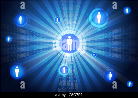 Abbildung der Vernetzung auf abstrakten Hintergrund Stockfoto