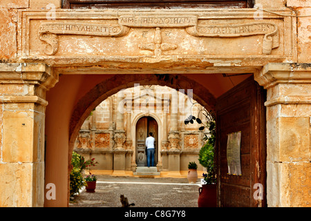 Gouverneto Kloster (Moni Gouvernetou), eines der ältesten Klöster auf Kreta, in Akrotiri Halbinsel, Präfektur Chania. Stockfoto