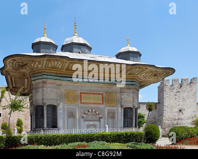 Komplizierte Konstruktion und Mosaik verzierten Torhaus am Topkapi Palast Istanbul, Landschaft, Raum zuschneiden und kopieren Stockfoto