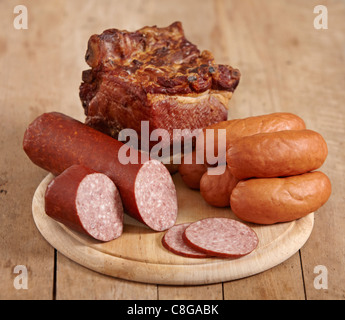 Fleisch- und Wurstwaren Stockfoto